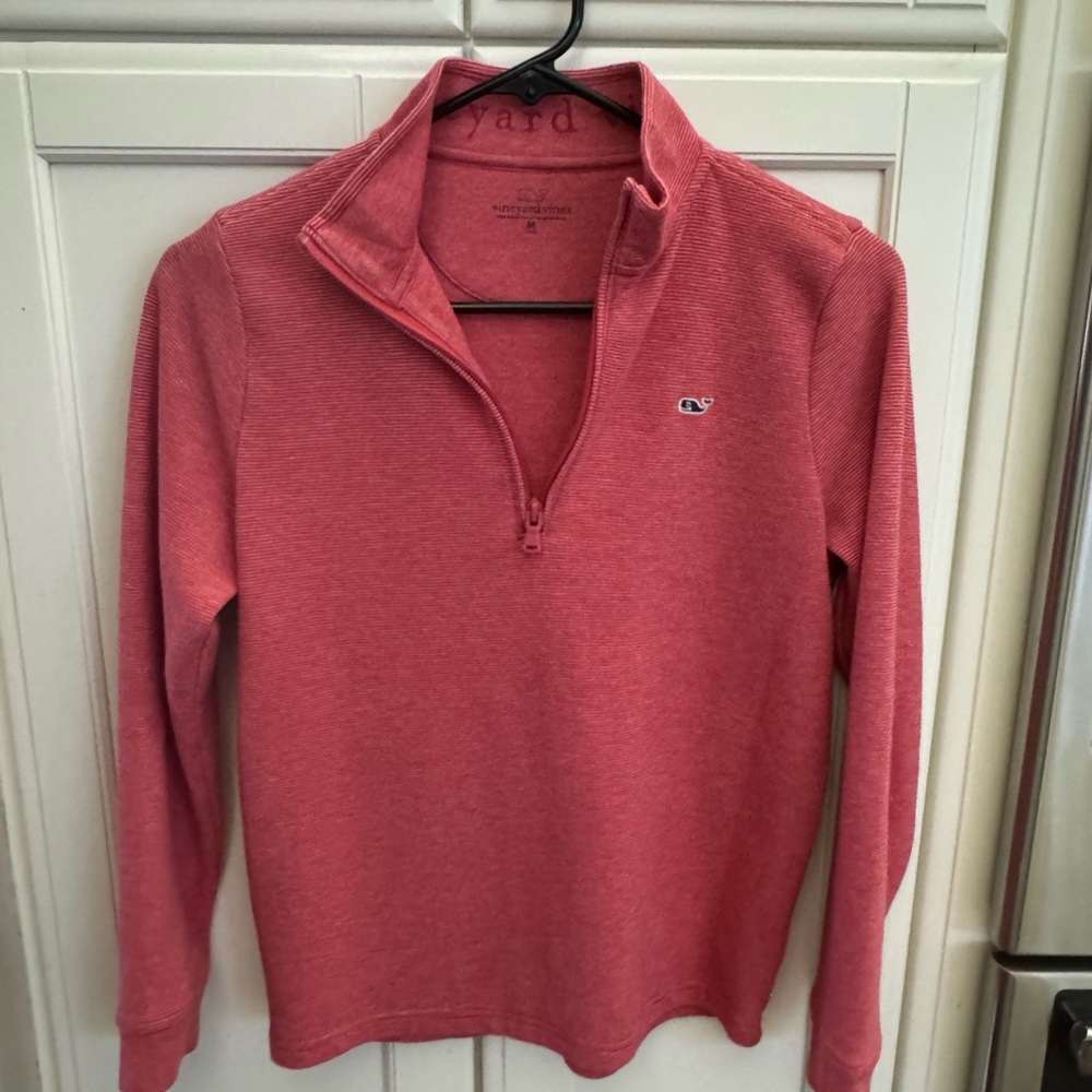 Vineyard Vines Kids Red Quarter-Zip Pullover